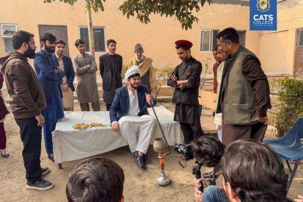 A diverse group of students at CATS College celebrating their cultural roots, an integral part of the experience for students exploring career options after FA/FSc in 2026.